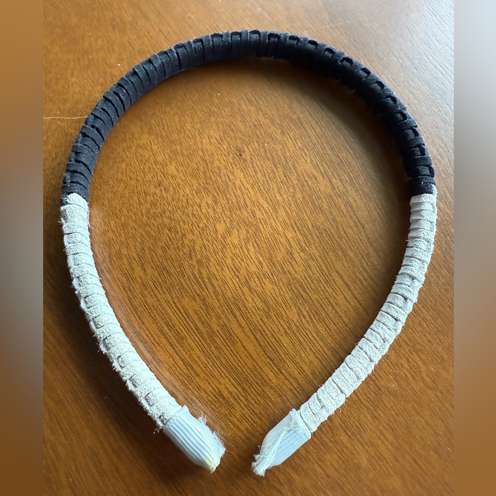 Stylish Black and Gray Leather Headband